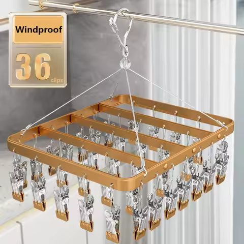 Windproof Aluminum Alloy Socks Rack Towel Socks Hanger Clothes Drying Rack Wardrobe Organizer,Light