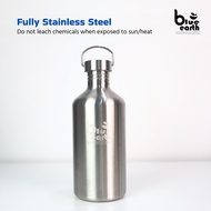 Blue Earth BPA Free Food Grade Stainless Steel Water Bottle 2000ml 2L Botol Air Besi Tumbler 水瓶水壶