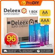 1 BOX - 96PCS Deleex Super Energy Carbon AAA Battery / AA Battery 1.5V for Remote Control Radio Bate
