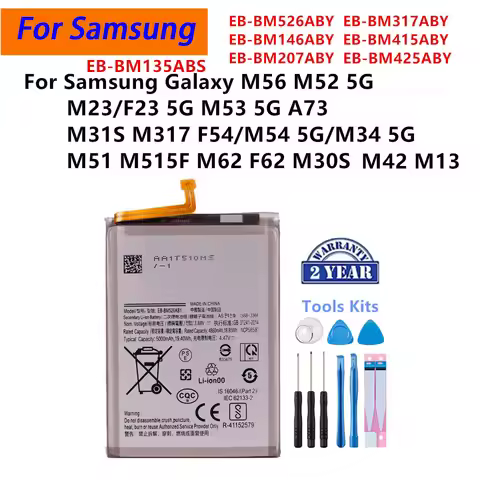 EB-BM146ABY EB-BM526ABY BM325ABN BM317ABY BM135 Battery For Samsung Galaxy M31S M54 M56 5G M51 M30S 
