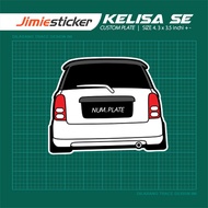 Sticker Kereta Kelisa SE, Custom Warna dan Nombor Plate.