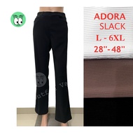 PLUS SIZE ADORA Women ZIPLESS Stretchable Slack/Office Pants Straight Cut L-6XL (BLACK/BROWN/LIGHT G