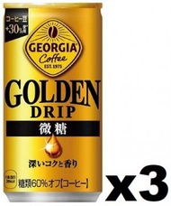 可口可樂 - F17271 可口可樂 GEORGIA 黃金微糖咖啡 185g x (3罐裝)