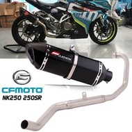 Full System Exhaust For CF Moto NK250 250SR Motorcycle Exhaust Muffler Escape Front Middle Link  Pip