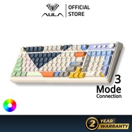 Aula S99 RGB Membrane Keyboard 3Mode Wireless Bluetooth Wired Keyboard Abs Keycaps rechargeable