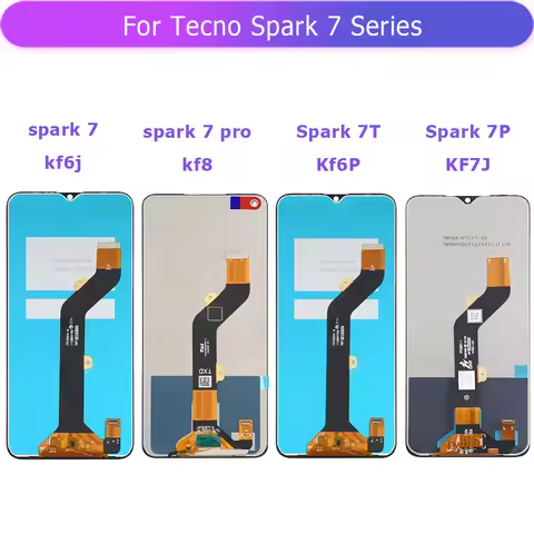 For Tecno spark 7 7T 7P pro kf6 kf6p kf7j kf8 LCD Display Screen Assembly Full Complete Glass Digiti