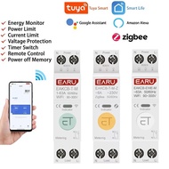 Tuya WiFi Zigbee eWelink Smart Circuit Breaker MCB 1-63A Adjustable Energy Voltage Current Meter Pro