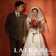 Photo Studio Theme Retro Wedding Dress Hong Kong Style Dress 80s Couple Light Wedding Dress Location