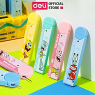 Bút chì kim Scribe màu pastel ngòi 0.5mm/0.7mm Deli, Bút chì bấm cơ học có đầu tẩy thiết kế chồng gã