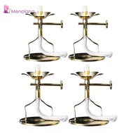[Menolana] Floating Wicks Buddhist Ghee Lamp Holder Alloy Lotus Oil Lantern Burner for Meditation Fe
