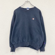 Champion 運動衫/運動鞋，附刺繡標誌，藏藍色，L 碼，古著。
