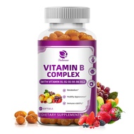 Lukaree Vitamin B Complex Capsules Whole Food Supplement B1 B2 B3 B5 B6 B7 B9 B12 For Stress Energy 
