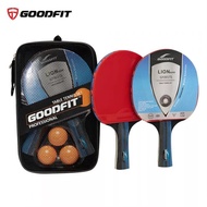Set of 2 table tennis rackets with 3 genuine GoodFit GF001TS balls included