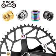 MUQZI 4 Pair Chainring Screws TC4 Titanium Alloy Crank Chain Ring Bolts For MTB Road BMX Bike Single Double Chainring Bolt