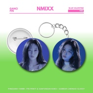 GANTUNGAN NMIXX PIN BLUE VALENTINE'S KEYCHAIN 58 MM KPOP IDOL KEYCHAIN UNOFFICIAL HAEWON SULLYOON