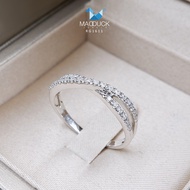 Madduckjewels 925 CZ Silver Ring/Moissanite/Lab Grown Diamond Rhodium Plated RG1611