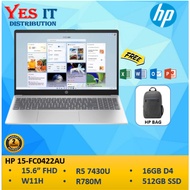 HP 15-fc0422AU 15.6" FHD LAPTOP (Ryzen 5 7430U, 16GB, 512GB SSD, Radeon, 2YW)