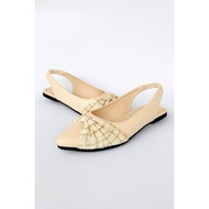 Bellvania Elegant Women's Flatshoes with Black Rubber Back Strap Black Flats Women