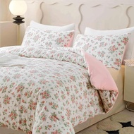 Dark Olive Green Duvet Cover Queen Size 4 Pieces Soft & Lightweight Quilt Cover Set - 1 Neutral Duve