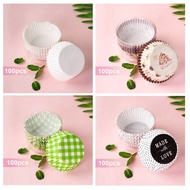 100pcs Muffin Cupcake Baking Paper Liner Bercetak Printed Muffin Cupcake Liner