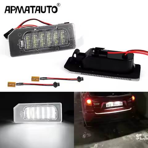 2pcs Error Free For Mitsubishi ASX 2011-2020 Car Rear White LED License Plate Light Number Plate Lam