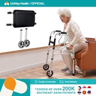 【UniHey】Adult Walker with Wheels Heavy Duty Folding Walker for Senior Citizen Portable Mobility Aids