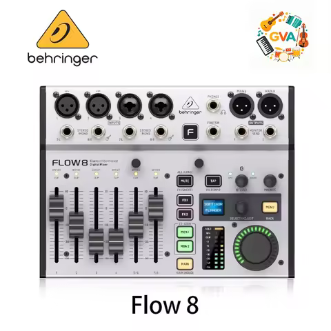 Behringer Flow8 Digital Mixer 8 Channel USB Bluetooth Audio Interface Portable Mixing Console for Li