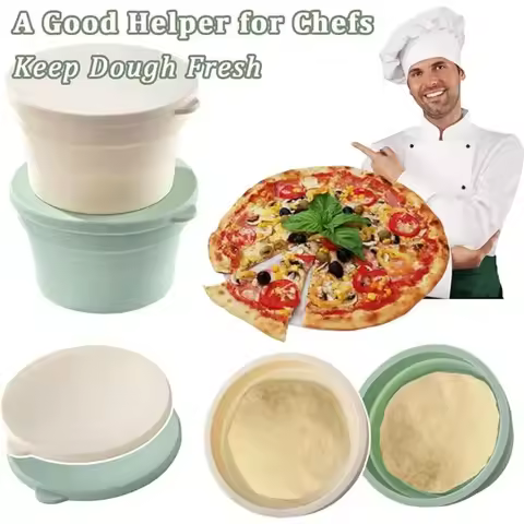 4pcs Mix Pizza Dough Box with Lid Multipurpose Foldable Non-Stick Silicone Bread Pizza Toast Ferment