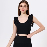 Sports Beautiful Back Fixed Cup Lace Sleeves Gathered Abdomen Slimming Yoga Clothes Fitness Clothes