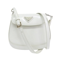 白色 亮面牛皮 Cleo 肩背包【PRADA 普拉達】 1BH188
