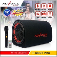 WAJIB PUNYA ADVANCE T-105 BT PRO SPEAKER 12" INCHI SUBWOOFER KARAOKE PORTABLE TABUNG BLUETOOTH BASS 