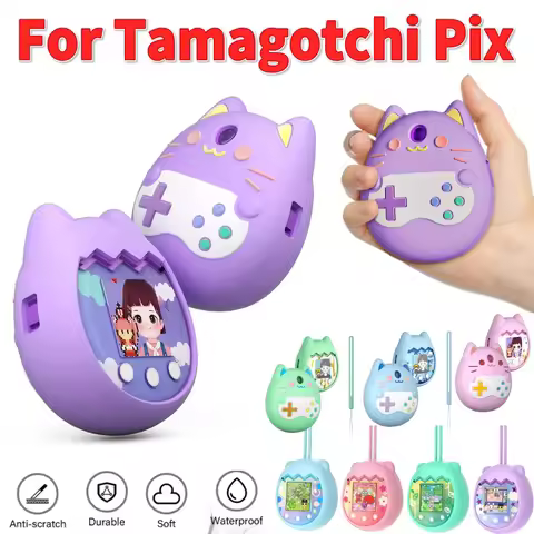 Silicone Protective Case For Tamagotchi Pix virtual pet machine with Hand Strap Shockproof Soft Game