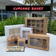 [🇸🇬] 1/2/4/6 Hole Kraft Brown Cupcake Box/Cake Box/Muffin Box/Brownie Box