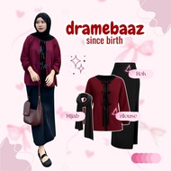 One set of 3 In 1 Modern Hijab for Women | Ribbon Blouse, pencil skirt, Pashmina | Trendy Outfit - S