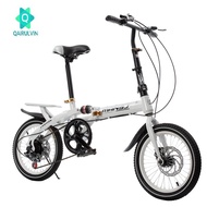 QAIRULVIN 16 Inch Folding Speed Bicycle Double Disc Brake Absorber Bike-3001