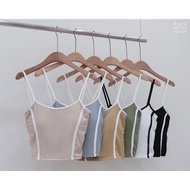 X87 1527/Contrast Color Edge Ice Silk Lycra Vest (In Shelves)