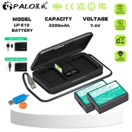 PALO LP-E10 battery(40*30*15)mm 7.4V 2200mAh for Canon EOS 1100D 1500D 4000D +2-Slot LCD Charger Set