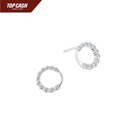 Top Cash Jewellery 10k Lab Grown Diamond Circle Stud Earrings