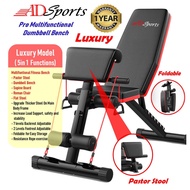 ADSPORTS ADSports AD600 - All in 1 Adjustable Gym Weight Bench - Foldable Sit up Dumbbell Exercise F