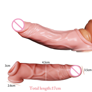 Dick Skin G spot Extender Dotted Spike Penis Sleeve with Spike and Bolitas for Men Reusable Dotted Ribbed Crystal Extension Sex Cock Condom for Men for Happy sex