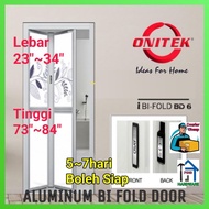 (Custom Size)Bi Fold Door(ONITEK) Aluminium Toilet Bathroom Folding Door