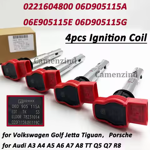 4Pcs 06E905115 06E905115C 07K905715G Ignition Coil 06D905115 06F905115E for 2006-2016 A-udi TT A4 V-