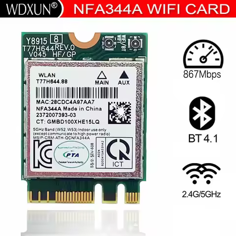 Wireless AC Wi-Fi adapter QCNFA344A NFA344A 802.11ac 867Mbps wifi Dual Band + BT4.1 bluetooth 4.1 NG
