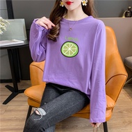 [TSHIRTWOMEN] Baju T Shirt Perempuan Lengan Panjang T-shirt Plus Size Long Sleeve Blouse Clothes