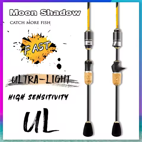 Moon Shadow UL power carbon trout fishing rod fast action 1.35/1.68/1.8m spinning rod 5.9 feet 2 yar