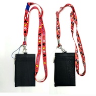 ✨️Mickey💕Minnie Lanyard with Black Zip Ezlink Cardholder Set