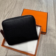 Hermes  全新愛馬仕絲巾短夾/B刻黑色自由之城