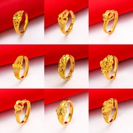 2022 New Women Gold Ring Adjustable Cincin Fashion Jewellery Accessories Emas Bangkok 24k COCO Ring Vintage Weeding Gift
