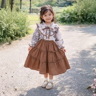 Alesha - Zunaira Girls' Floral Outfit Girls' Fashion Oneset Top and Skirt