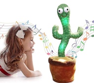 TikTok Hot!!! Dancing Cactus Stuffed Toy with Light USB Charging Electric Songs Dancing Talking Sound Record Electronic Shake Dancing Twisting Plush Toys for boys girls Early Education Children Birthday Christmas Gifts